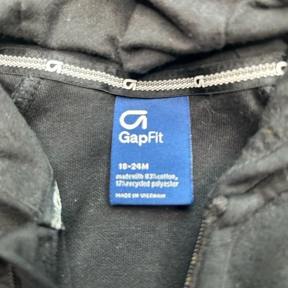 GAP Black Footies One Piece with Hood and Zipper - Picture 7 of 7